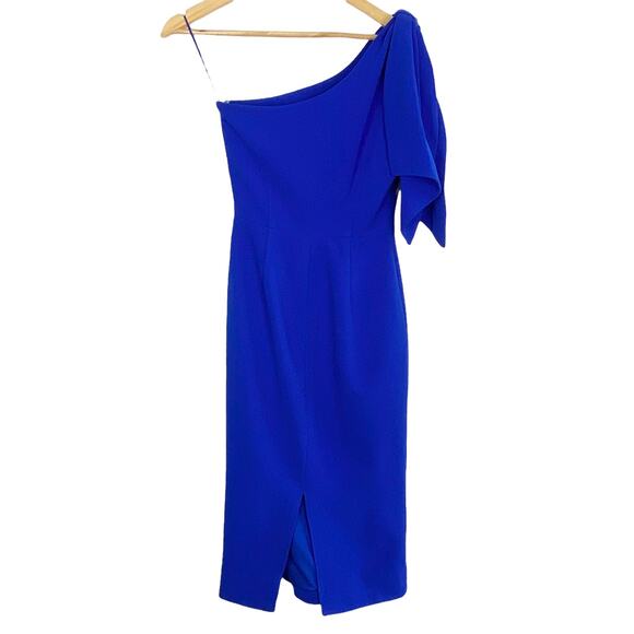 NWOT Dress the Population Tiffany One-Shoulder Midi Dress in Electric Blue, XS - Picture 6 of 13